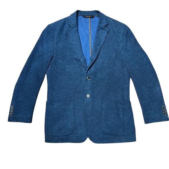 Robert Talbott‎ Men's Medium Marin Sport Coat Blazer Blue Herringbone Two Button